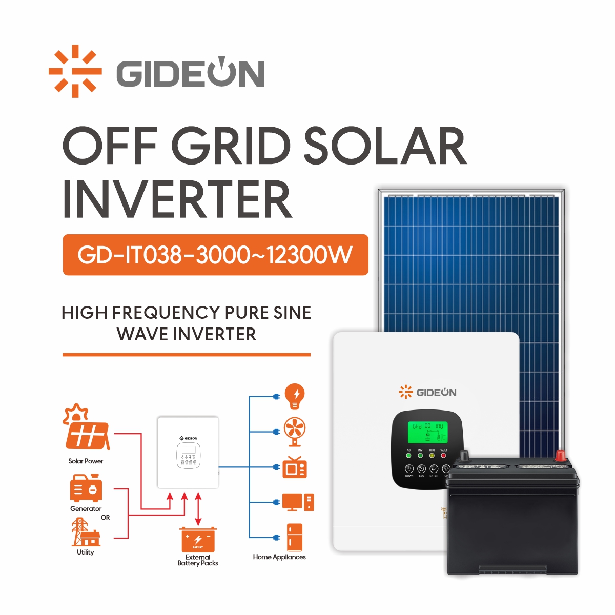 Güneş inverter GD-IT038: Kararlı güç, tüm senaryolar kapsanan